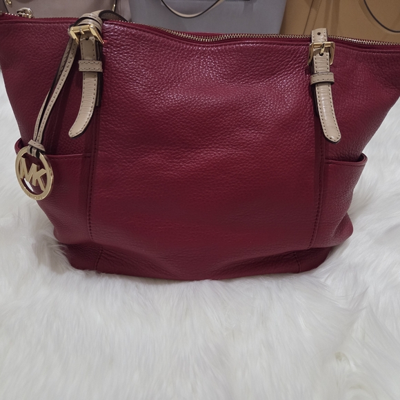 Michael Kors Red Leather Tote Bag